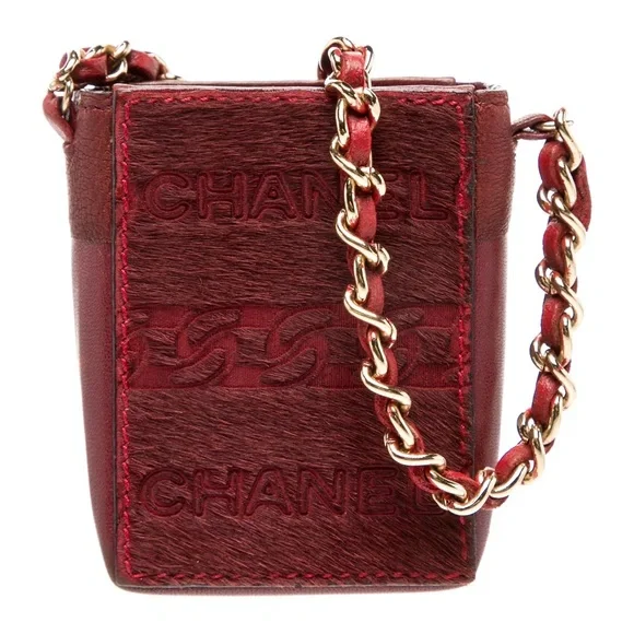 Chanel CC Logo Pony Hair Crossbody Cigarette Holder Case Bag Purse - Picture 2 of 13